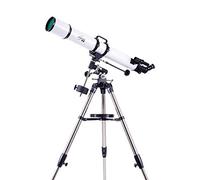 Práctico telescopio de longitud focal de 900 mm, espejo buscador 5 × 24, telescopio de refracción de telescopio, telescopios de viaje portátiles ajustables para astronomía, película verde multicapa,
