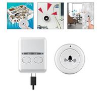 Práctico timbre inalámbrico tipo C con capacidades de control remoto con una selección de melodías adaptadas a tu gusto (control remoto negro)