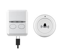 Práctico timbre inalámbrico tipo C con capacidades de control remoto con una selección de melodías adaptadas a tu gusto (control remoto blanco)
