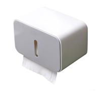 Práctico toallero de papel impermeable con método de instalación de etiqueta engomada sin rastro (gris)