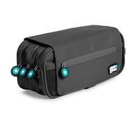 PracticOffice Estuche Portatodo Triple de Amplios Apartados Interiores con Cremallera Individual. Estuche para Material Escolar y Viaje (BB Negro)