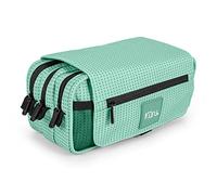 PracticOffice Estuche Portatodo Triple de Amplios Apartados Interiores con Cremallera Individual para Material Escolar y Viaje (Kuru Mint)