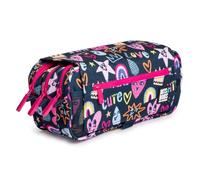 PracticOffice Estuche Portatodo Triple Design de Amplios Apartados Interiores con Cremallera Individual para Material Escolar y Viaje (Cute)