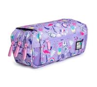 PracticOffice Estuche Portatodo Triple Design de Amplios Apartados Interiores con Cremallera Individual para Material Escolar y Viaje (Happy)