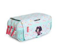 PracticOffice Estuche Portatodo Triple Design de Amplios Apartados Interiores con Cremallera Individual para Material Escolar y Viaje (Mafalda Pijama)