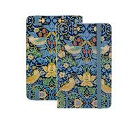 PracticOffice Libreta de Notas A6 con Cubiertas Rígidas, Cierre de Goma Plana y Marcapáginas de Tela (William Morris)