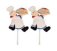 Prácticos ganchos decorativos de resina para pared, fácil instalación, figuras de chefs de dibujos animados, colgador adecuado para casas de inquilinos, sujetadores de resina para baño, negación de