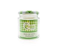 Practienvases S.L. Pack 12 Botes,frascos,tarros,envases de cristal con tapa/cerradura,ideal para almacenaje de comida,conserva,frutas y verduras. TAPA COLOR MANTEL VERDE Y BLANCO. TAPA 66MM (250ml)