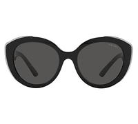 Prada 0PR 01YS Gafas de Sol, Negro Mármol/Top Negro Transparente/Gris Oscuro, 54 Unisex