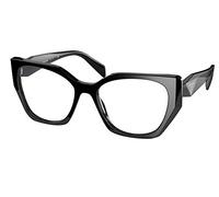 Prada Mujer PR 18WV 1AB1O1 Monturas ópticas Acetato Negro Transparente Geométrico Normal