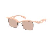 Prada Hombre PR A15S 18Q4I2 Gafas de sol Nylon Rosa Marrón Cuadrada Normal