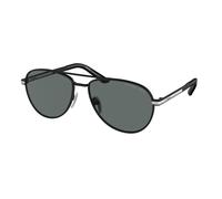 Prada Hombre PR A54S 1BO5Z1 Gafas de sol Metal Negro Gris Piloto Polarizado