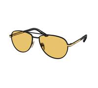 Prada Hombre PR A54S 1BO90C Gafas de sol Metal Negro Amarillo Piloto Normal