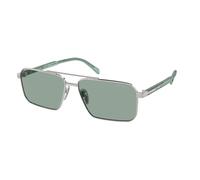 Prada Hombre PR A57S 1BC10G Gafas de sol Acero Plata Verde Cuadrada Normal