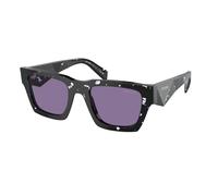 Prada Hombre Sunglass PR A06S - Color del Marco: Cristal negro carey, Color de la Lente: Espejo violeta y plateado interior