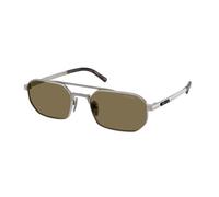 Prada Hombre Prada PR D53S 23J90F Gafas de sol Metal Gris Marrón Geométrico Normal