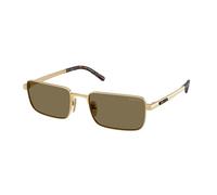 Prada Hombre Prada PR D54S 24J90F Gafas de sol Metal Oro Marrón Cuadrada Normal