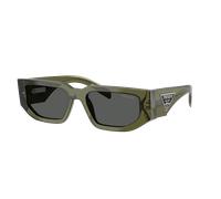 Prada Hombre Sunglass PR 09ZS - Color del Marco: Verde Militar Transparente, Color de la Lente: Gris Oscuro
