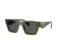 Prada Hombre Sunglass PR A06S - Color del Marco: Militar transparente, Color de la Lente: Gris Oscuro