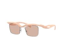 Prada Hombre Sunglass PR A15S - Color del Marco: Melocotón, Color de la Lente: Marrón claro