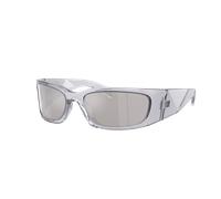 Prada Hombre Sunglass PR A19S - Color del Marco: Gris Transparente, Color de la Lente: Gris Claro Espejado Plata