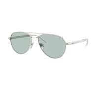 Prada Hombre Sunglass PR A54S - Color del Marco: Plata Mate, Color de la Lente: Azul Celeste