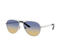 Prada Hombre Sunglass PR A54S - Color del Marco: Plata Mate, Color de la Lente: Yellow/Dark Blue