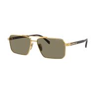 Prada Hombre Sunglass PR A57S - Color del Marco: Oro, Color de la Lente: Marrón claro