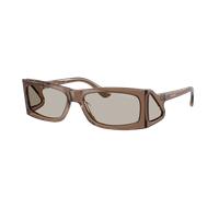Prada Hombre Sunglass PR B03S - Color del Marco: Marrón Transparente, Color de la Lente: Marrón claro