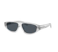 Prada Hombre Sunglass PR C02S - Color del Marco: Crystal y gris, Color de la Lente: Gris Oscuro