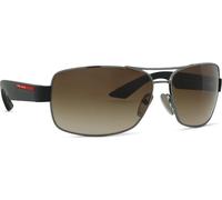 Prada Linea Rossa Hombre PS 50ZS 5AV02P Gafas de sol Metal Gris Marrón Pillow Normal Sombreado