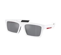 Prada Linea Rossa Hombre Prada Linea Rossa PS 02ZSU 17S40A Gafas de sol Nylon Blanco Azul claro Cuadrada Reflejado