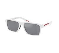 Prada Linea Rossa Hombre Prada Linea Rossa PS 05YS TWK40A Gafas de sol Inyectado Blanco Azul claro Cuadrada Reflejado Espejo