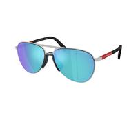 Prada Linea Rossa Hombre Prada Linea Rossa PS 53ZS 1BC08R Gafas de sol Metal Plata Verde Piloto Espejo
