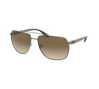 Prada Linea Rossa Hombre Prada Linea Rossa PS 55VS 5AV1X1 Gafas de sol Metal Barril de fusil Marrón Geométrico Normal Sombreado
