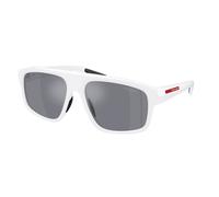 Prada Linea Rossa Hombre Prada Linea Rossa PS B02S AAI40A Gafas de sol Inyectado Blanco Azul claro Geométrico Espejo