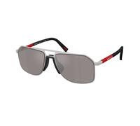 Prada Linea Rossa Hombre Prada Linea Rossa PS B51S 18X80I Gafas de sol Metal Plata Plata Piloto Normal reflejado
