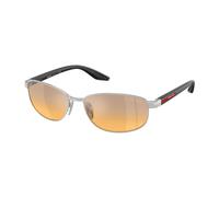 Prada Linea Rossa Hombre Prada Linea Rossa PS B53S 1BC40Z Gafas de sol Metal Plata Naranja Redonda Espejo Matizado