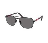 Prada Linea Rossa Hombre PS 54ZS 1BO02G Gafas de sol Acero Negro Gris Redonda Polarizado