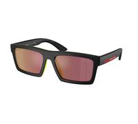 Prada Linea Rossa Hombre PS A07S 1BO10A Gafas de sol Inyectado Negro Gris Cuadrada Normal Espejo