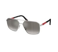 Prada Linea Rossa Hombre PS A50S 1BC02M Gafas de sol Metal Plata Gris Geométrico Reflejado Sombreado