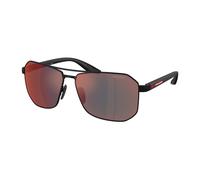 Prada Linea Rossa Hombre PS A53S DG008F Gafas de sol Metal Negro Gris Piloto Reflejado