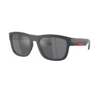 Prada Linea Rossa Hombre Sunglass PS 01ZS - Color del Marco: Goma Gris, Color de la Lente: Gris Claro Espejado Negro