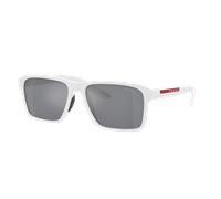 Prada Linea Rossa Hombre Prada Linea Rossa PS 05YS TWK40A Gafas de sol Inyectado Blanco Azul claro Cuadrada Reflejado Espejo