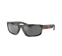 Prada Linea Rossa Hombre Sunglass PS 05ZS - Color del Marco: Verde mimético engomado, Color de la Lente: Gris Espejado Negro
