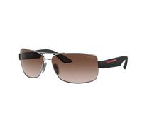 Prada Linea Rossa Hombre Prada Linea Rossa PS 50ZS 5AV02P Gafas de sol Metal Gris Marrón Pillow Normal Sombreado