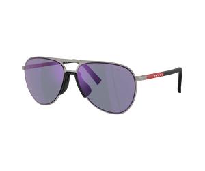 Prada Linea Rossa Hombre Sunglass PS 53ZS - Color del Marco: Gunmetal, Color de la Lente: Violeta espejo azul oscuro