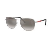 Prada Linea Rossa Hombre Sunglass PS 54ZS - Color del Marco: Plateado, Color de la Lente: Gris Degradado Plata Espejado