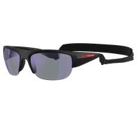 Prada Linea Rossa Hombre Sunglass PS A01S - Color del Marco: Negro Mate, Color de la Lente: Violeta espejo azul oscuro