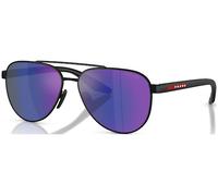 Prada Linea Rossa Hombre PS A52S DG005U Gafas de sol Metal Negro Azul Piloto Normal